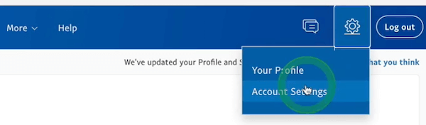 点“Account Settings”