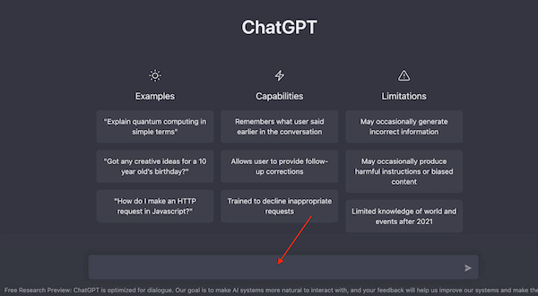 ChatGPT 的使用界面