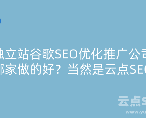 独立站谷歌SEO优化推广公司哪家做的好？当然是云点SEO